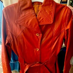 Vintage leather jacket beautiful rust color, 1970’s great shape looks new
